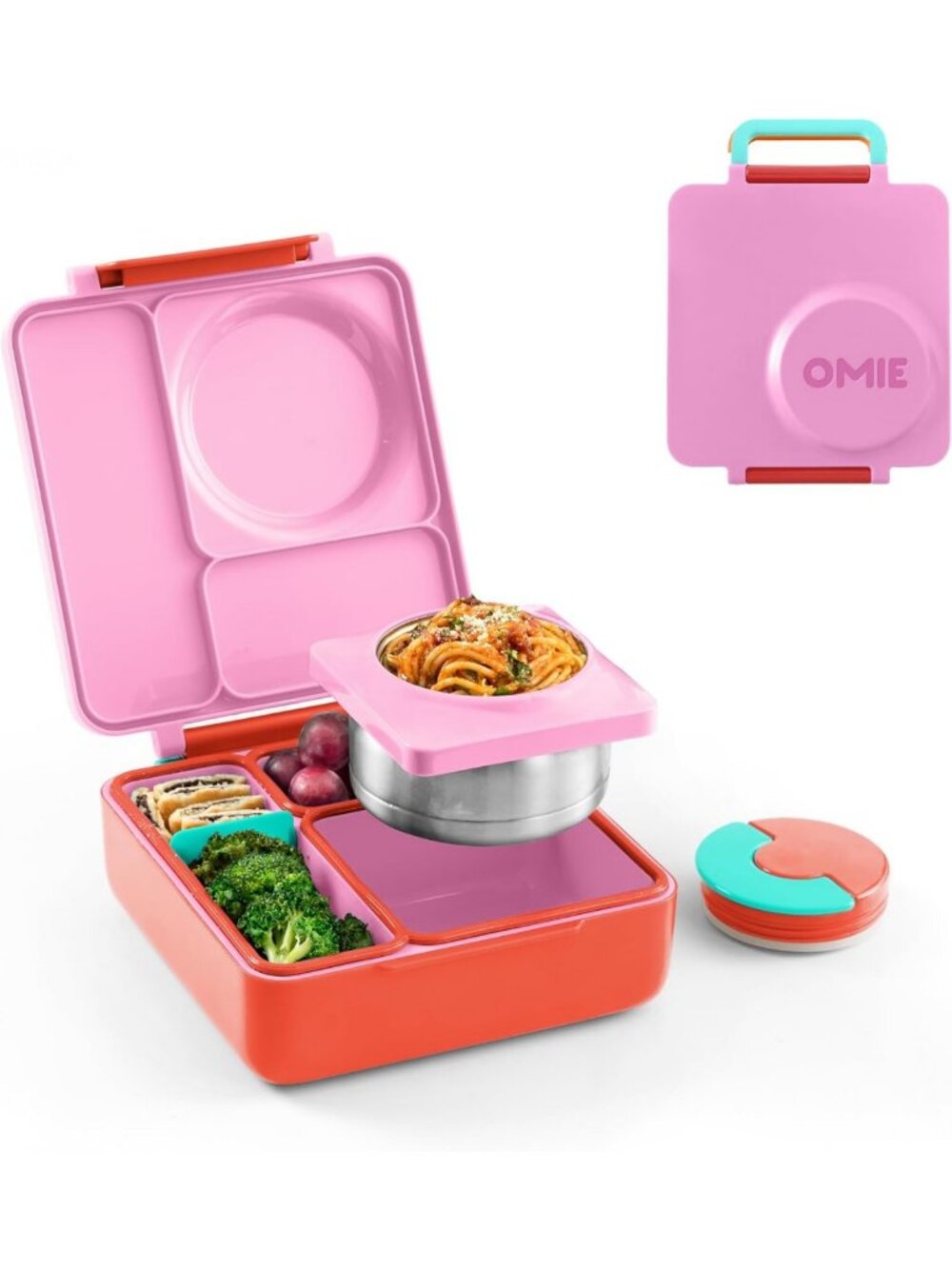 Insulated Leakproof Bento Lunch Box with Food Jar for Kids - Pink Berry Color